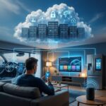Dispositivi moderni connessi a cloud, server e servizi remoti