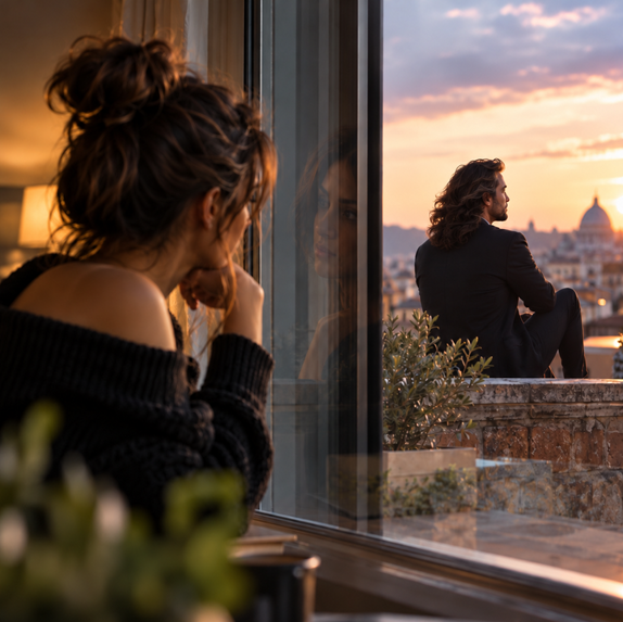 tramonto malinconico sulla terrazza